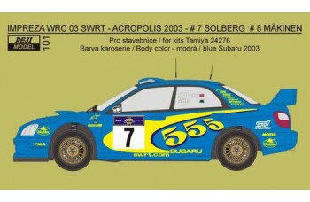 Decal – Subaru Impreza WRC -SWRT Rally Acropolis 2003 – „555“